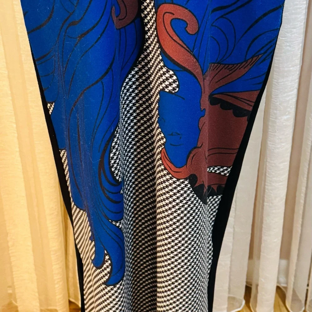 Elegant Blue and Brown Maxi Dress, Elegant style, size Medium - Picture 7 of 16